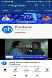 marketing strategy of policybazaar-youtube