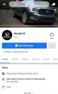 Honda Digital Marketing Strategy Case Study - Digital Presence of Honda - Facebook