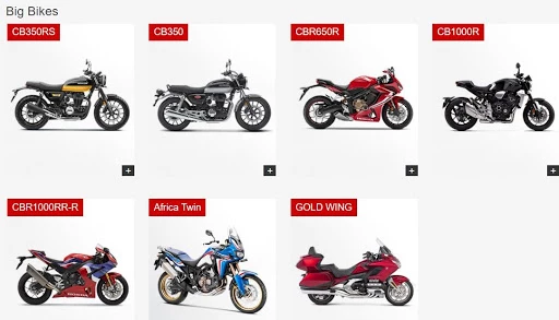 Honda Digital Marketing Strategy Case Study - Products Under Big Bikes