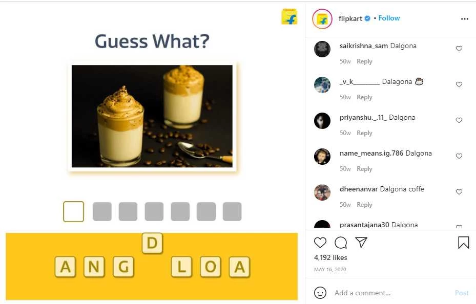 Flipkart Marketing Case Study - Campaigns - Fun Engagement Activities - Dalgona Coffee