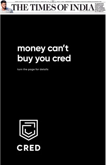 Marketing Strategy of Cred - A Case Study - Newspaper Advertisement